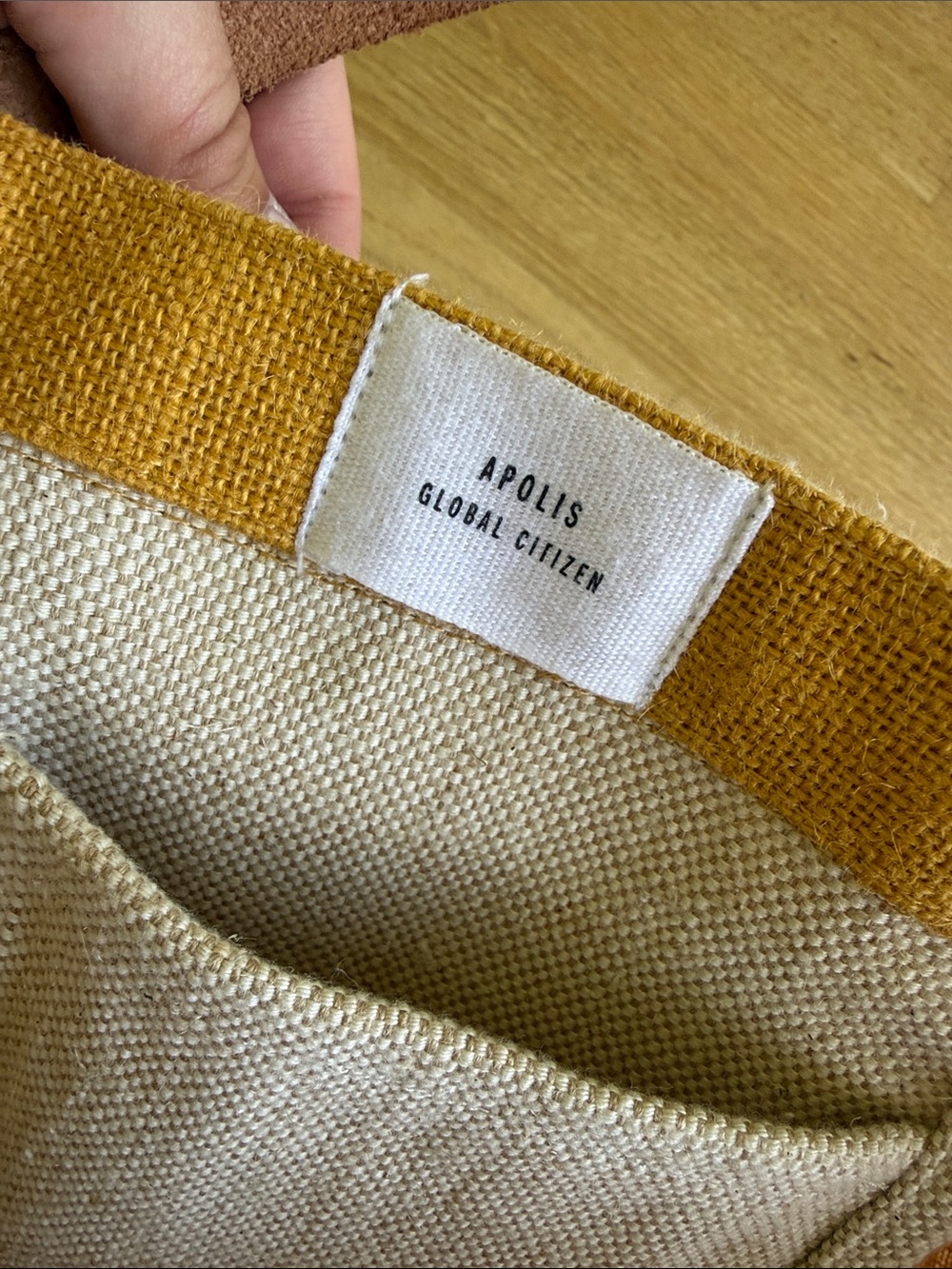 The Breakers Palm Beach Canvas Tote - Mustard & Natural - Picture 2 of 5